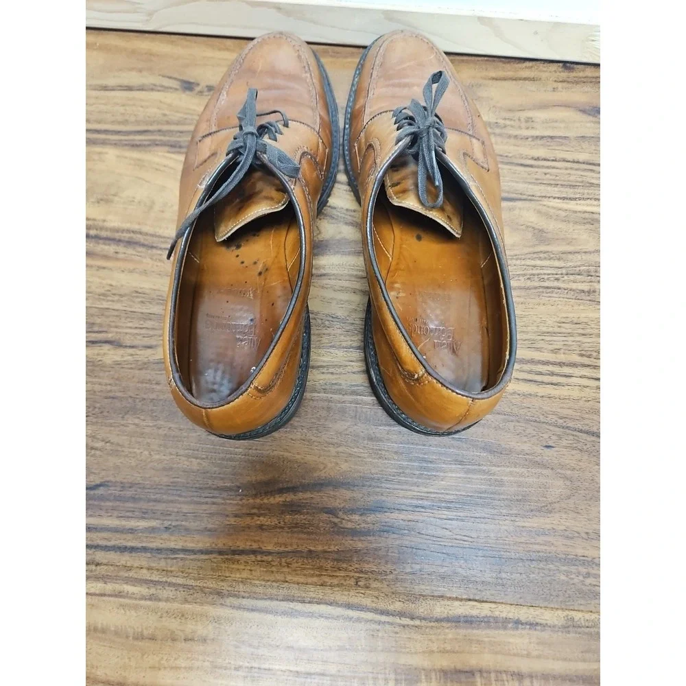 Allen Edmonds Wilbert Mens 11 D Brown Leather Derby Split Toe Dress Shoes USA